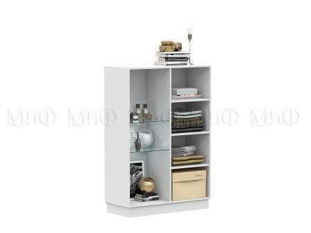 Гостиная Манифик МДФ (Ш-3000 x В-2126 x Г-650 мм)Белый/Белый Глянец