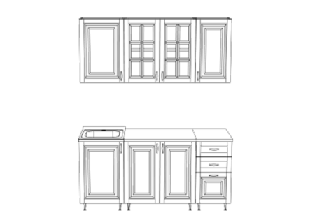 Кухонный Гарнитур Элит МДФ/900 1600/1700/1800/2000 мм/Разные Цвета