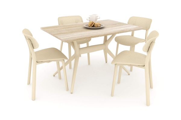 Обеденная группа SHT-DS123 бежевый / дуб сонома